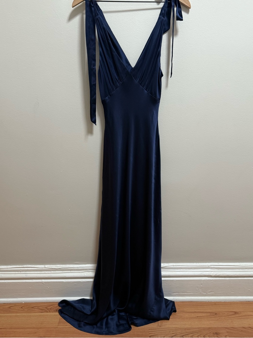 Reformation Pernille silk dress navy blue  maxi formal summer wedding guest NWT - Picture 9 of 12